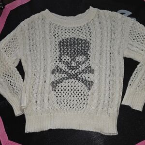 Women's Cream Skull Sweater